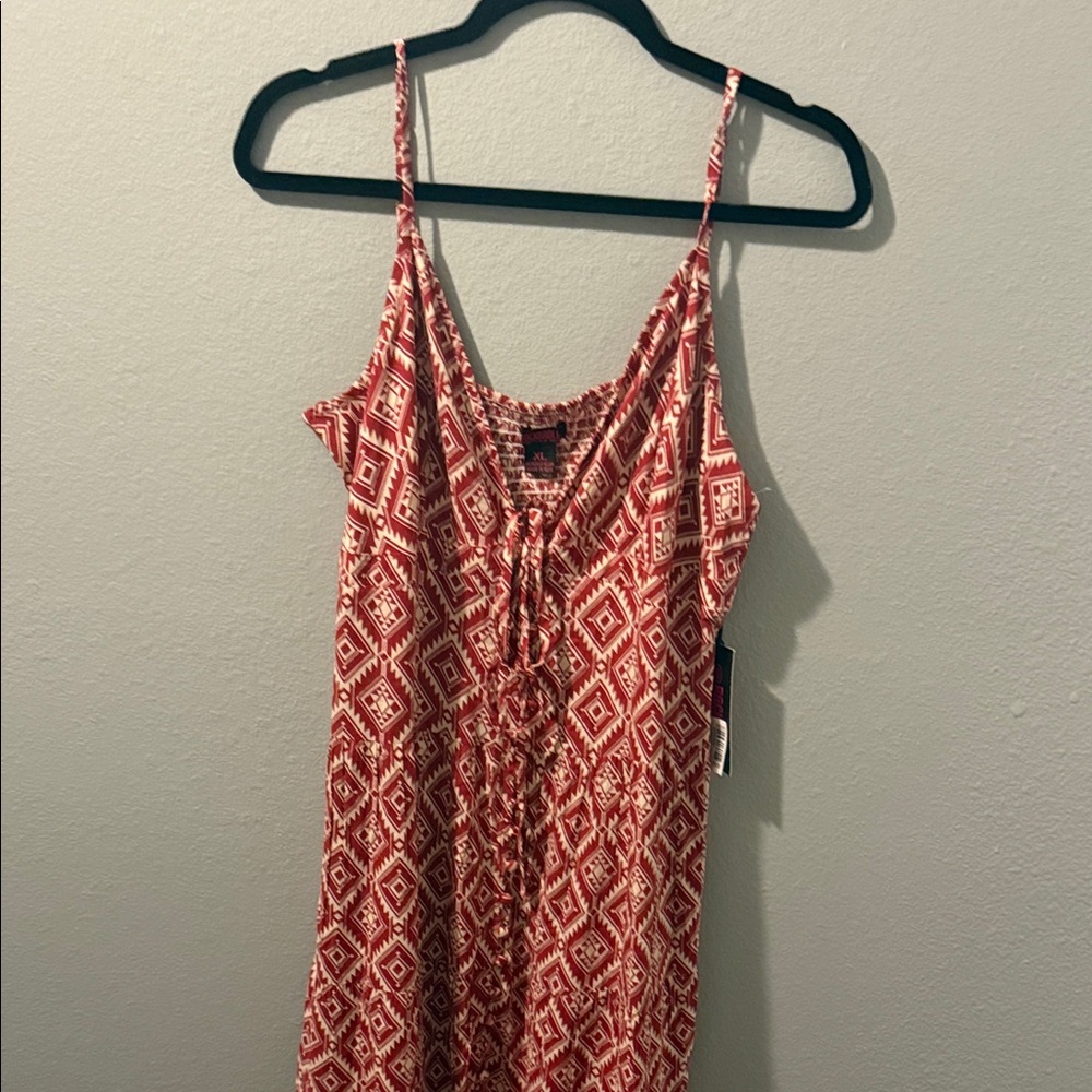 Rock N Roll Red Geometric Maxi Dress